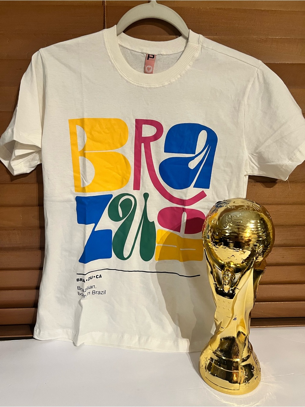 White Graphic Brazil Multicolor Short-Sleeve Tee